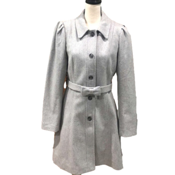 Banana Republic Light Gray Wool Winter Coat, Size Medium - Picture 1 of 15